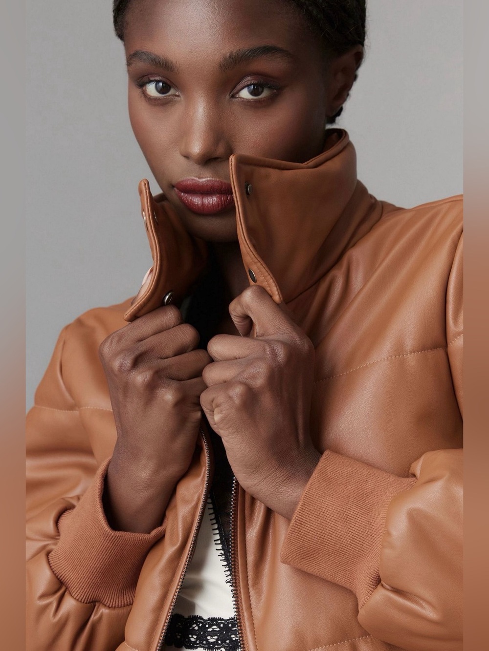 ANTHRO: Vegan Leather Women's Bomber Jacket - 2X